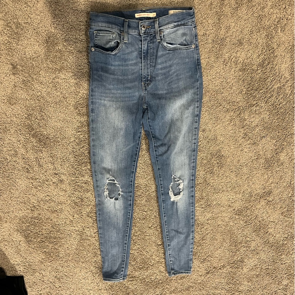 Levi Strauss Mile High Super Skinny Distressed Jeans - Womens Size 27